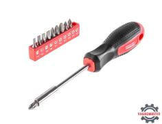 Отвертка 601-036 с набором бит 11 предметов CRV 400843 Хаммер Флекс