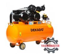 Компрессор КР-100/450В (12 бар, 3 цилиндра, ресивер 100л, производит 450л/мин, медь, 220В, 3,0 кВт,100 кг) 4631152749057 Декадо